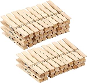 BOLSA DE BROCHES DE MADERA 50 PIEZAS