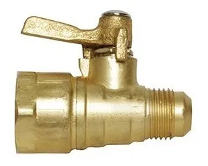 VÁLVULA DE PASO PARA GAS DE LATÓN DE 1/2" A 3/8" RUGO