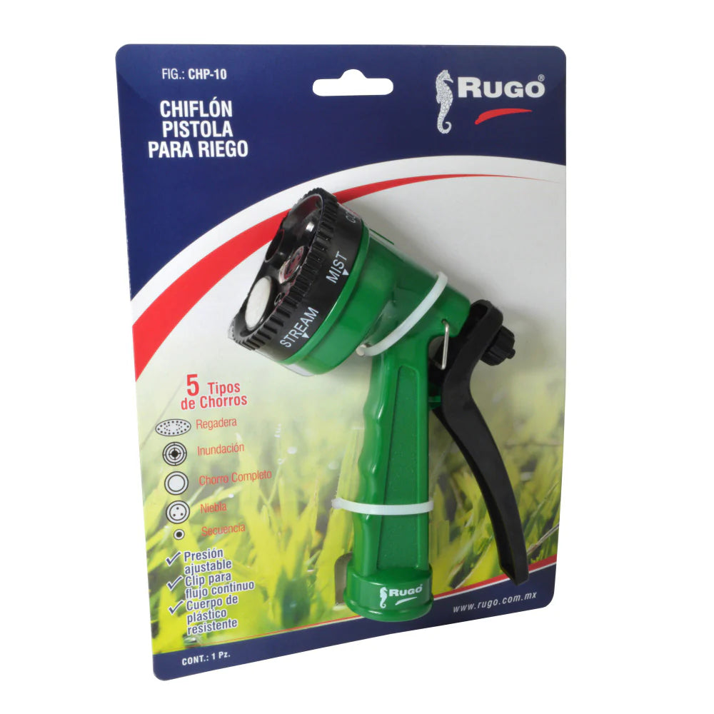 CHIFLON PISTOLA PARA RIEGO CHICO RUGO
