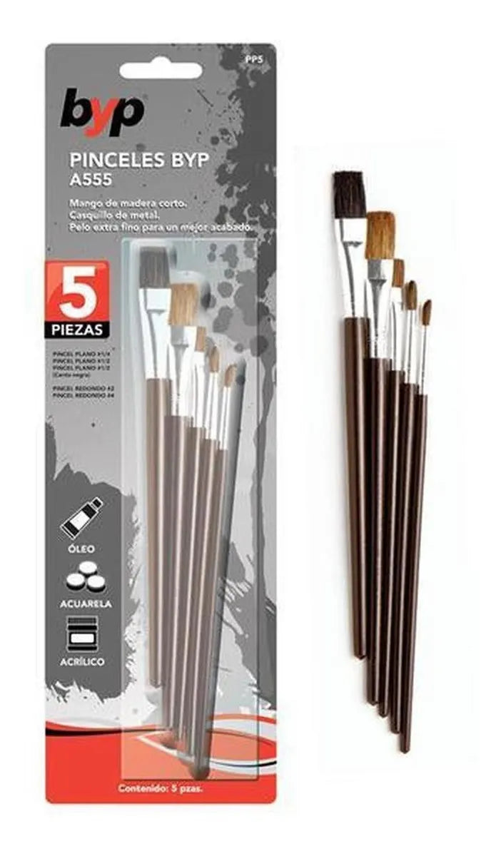 PINCELES 5 PIEZAS
