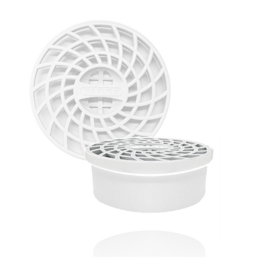 COLADERA DIRECTA PARA TUBO DE PVC 2″ Y 4″ CON REJILLA BLANCA BAYUSA