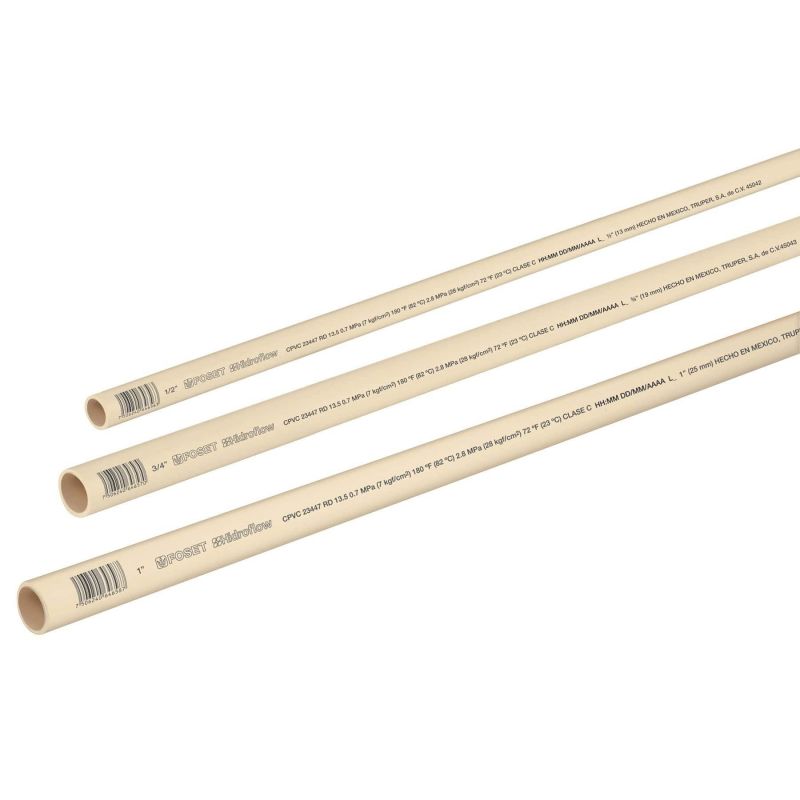 TUBO CPVC DE 6 METROS 1/2"